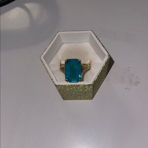 Elegant Gold and Blue Gemstone Ring